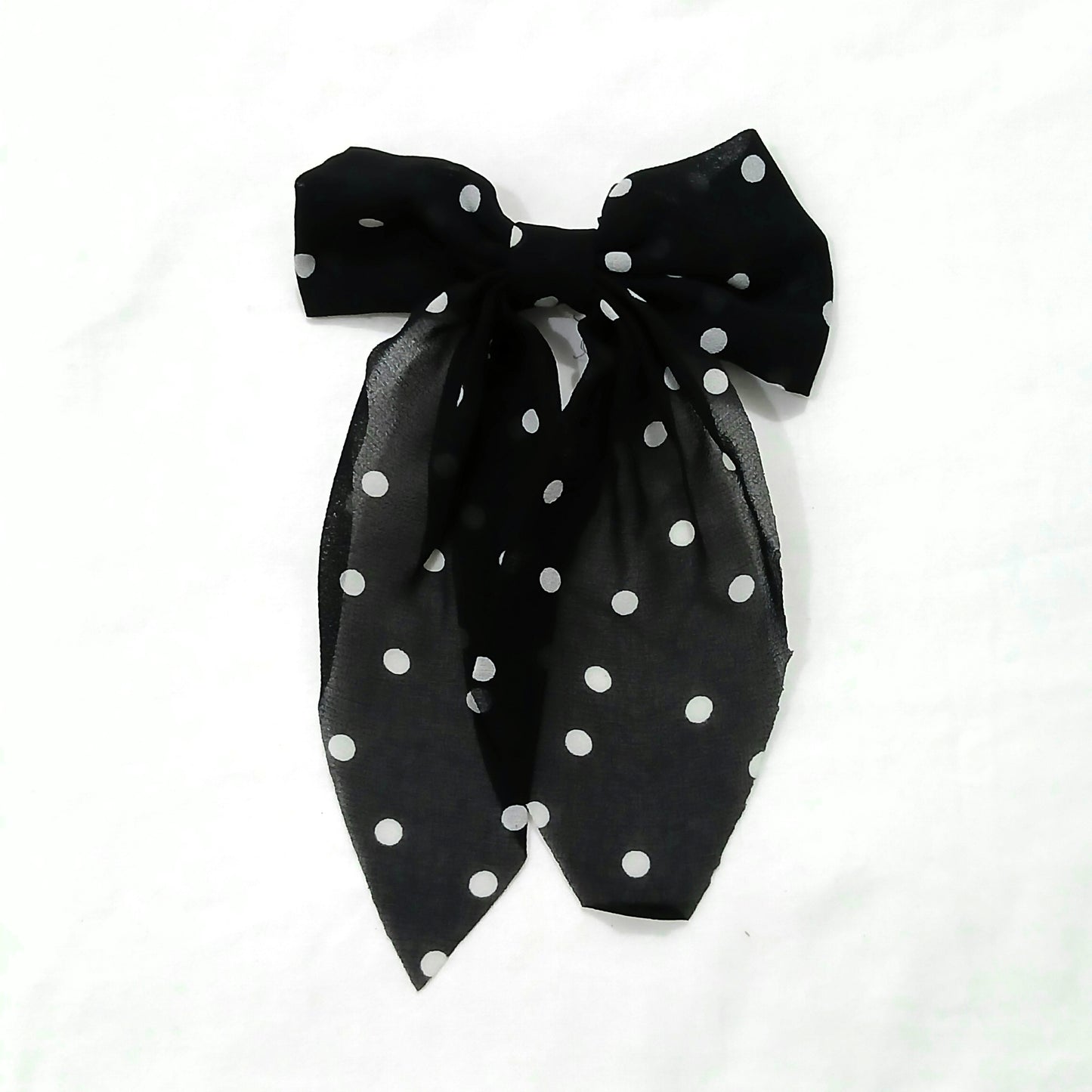 Black Silky Bow Hair Clip