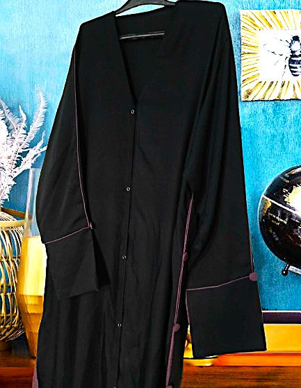 Premium Black Side Button Abaya