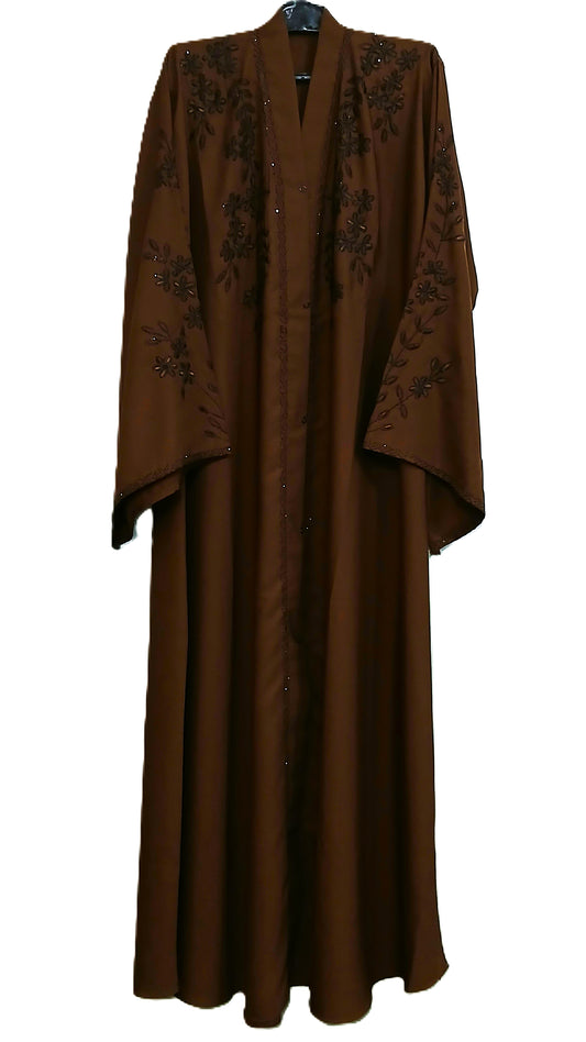 Premium Embroidered Brown Abaya