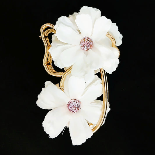 Fancy Metal Hair Catcher White & Golden