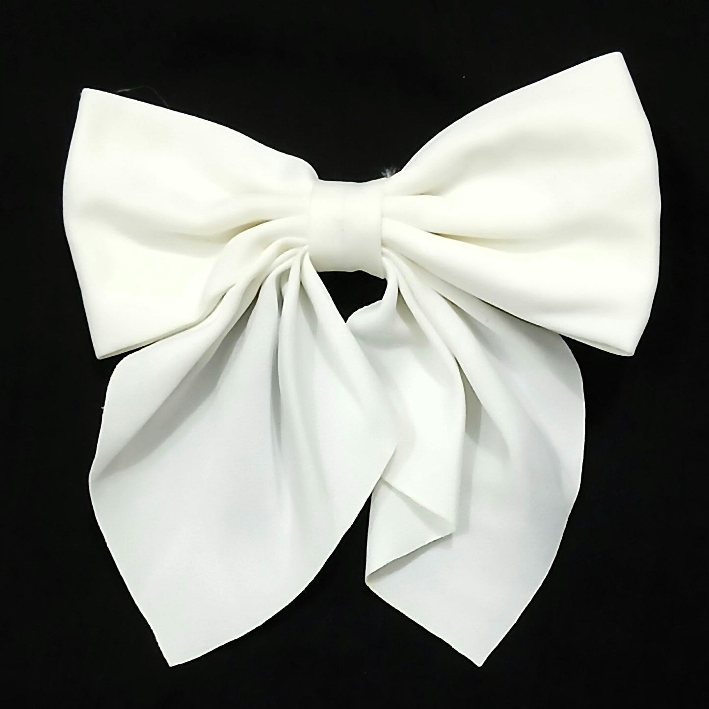 White Silk Bow Hair Clip