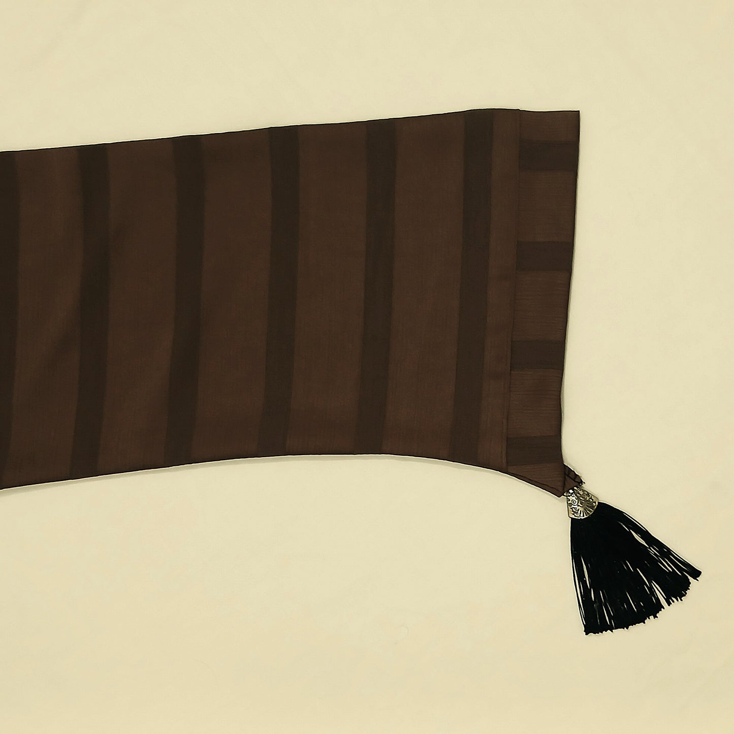 Premium black & brown strips abaya