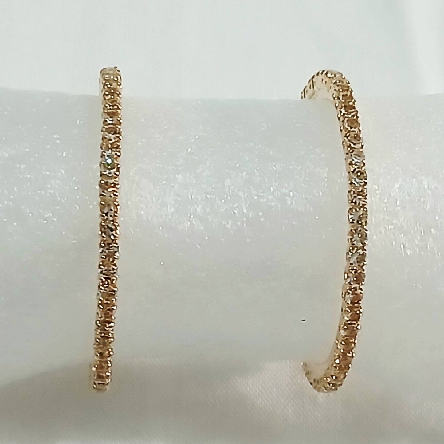 Zircon Round Drop Hoops Pair