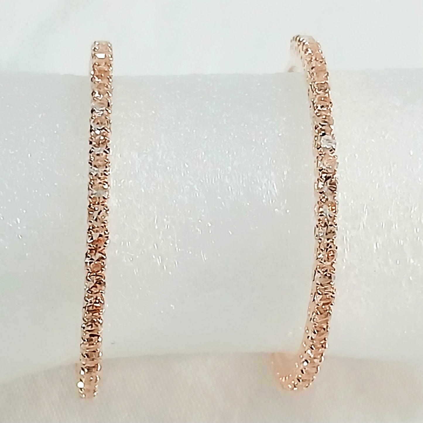 Zircon Round Drop Hoops Pair